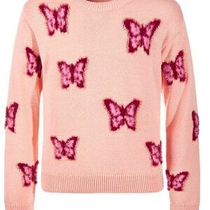 Epic Threads Pink Butterfly Sweater Size Large (10-12)